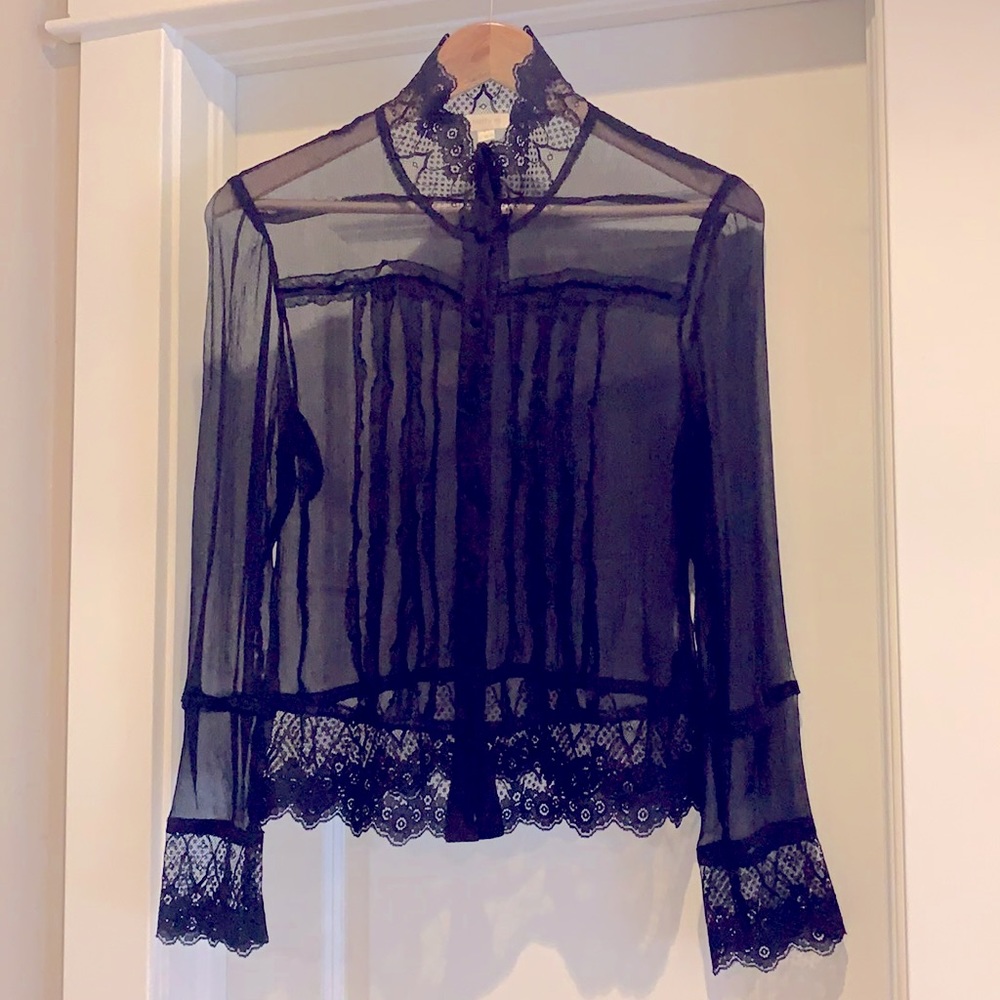 Blouse - sheer with Lace